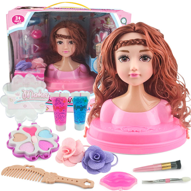 Children Head Model Half Body Doll Toy Makeup Hairstyle Beauty